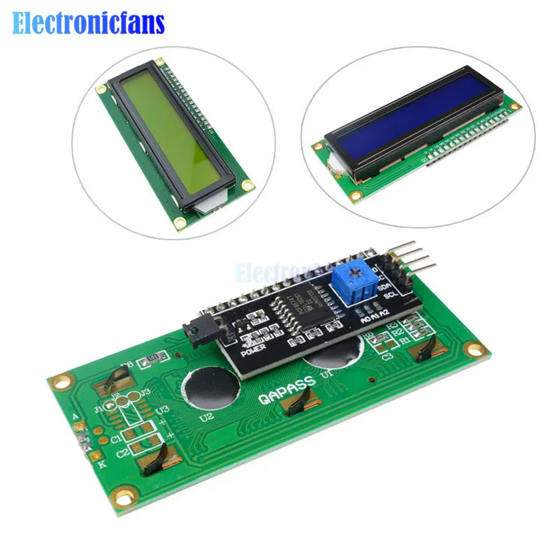 1602LCD 16x2 Character LCD Display Module 5V Blue/Yellow Backlight Digital Serial Interface for Arduino IIC I2C TWI SPI