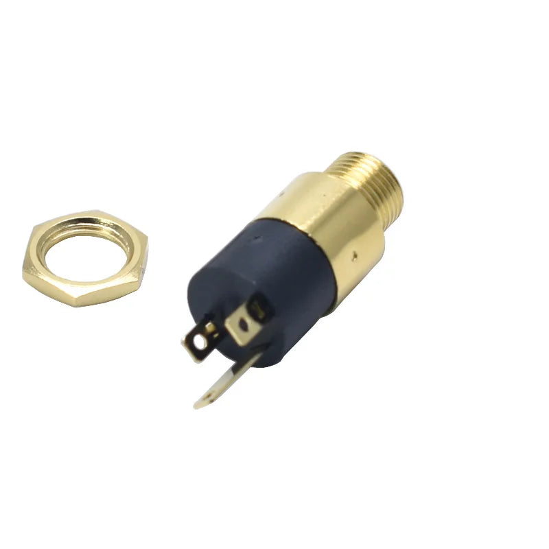 10/5PCS 3.5MM Cylindrical Socket PJ-392 Stereo Female Socket Jack With Nut 3.5 Audio Video Headphone Connector PJ392 GOLD PLATED