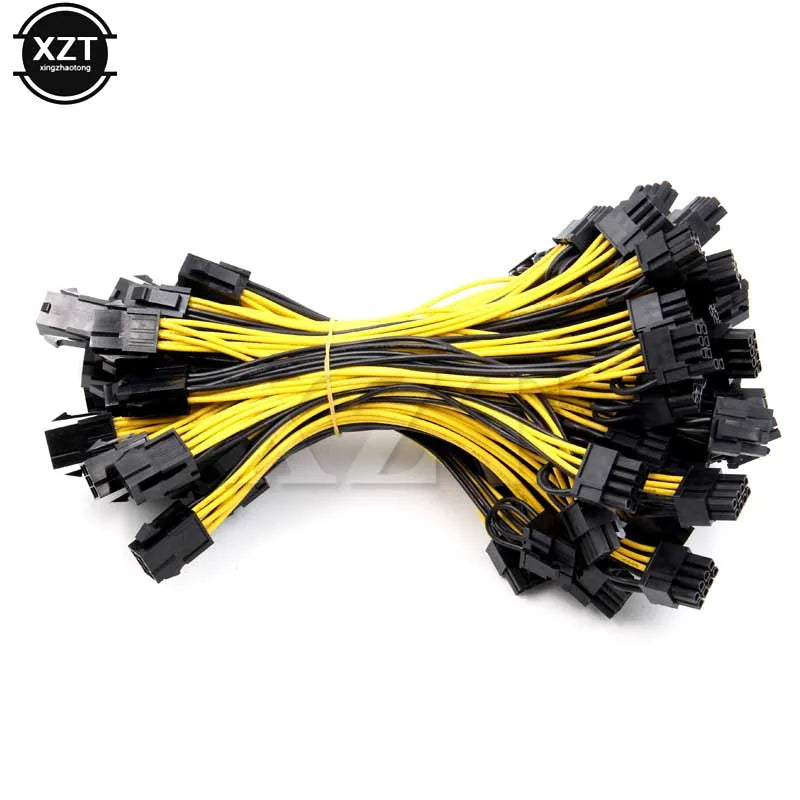 6 inch 2 x Molex 4 pin to 8-Pin PCI Express Video Card Pci-e ATX PSU Power Converter Cable - Molex to Pcie 8 pin Adapter