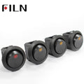 FILN 5Pcs KCD1 220V 10A Blue Red Green mini round illuminated toggle switch latching 3pins on off boat rocker switch