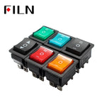 on off on KCD4 IP67 Waterproof Sealed Rocker Switch 3 Way 6 Pins Heavy Duty DPDT Switch Momentary on 30A 250v 12V 220V with Lamp