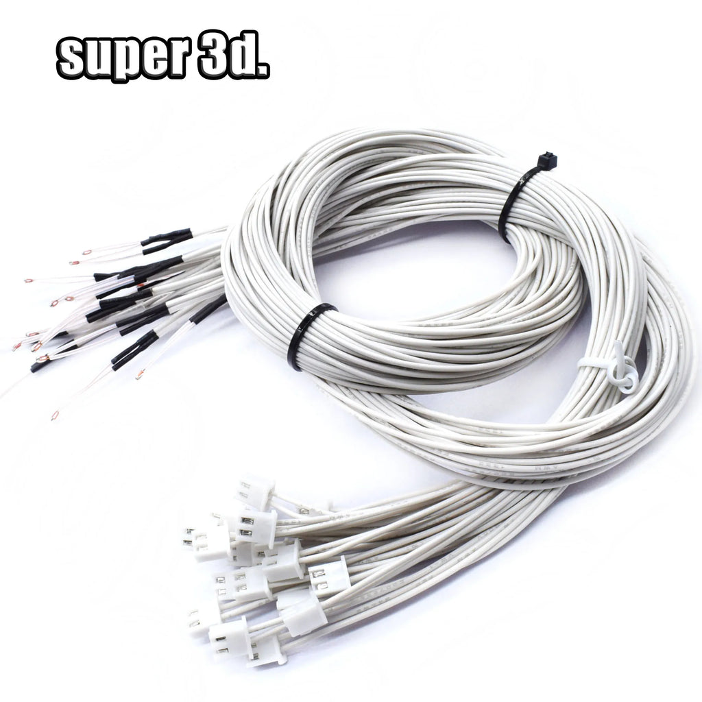 3D Printer Parts Thermistor NTC Temperature Sensor 3950 1% Line 100&150cm 100K with XH2.54 White Terminal 2P Connector Terminal