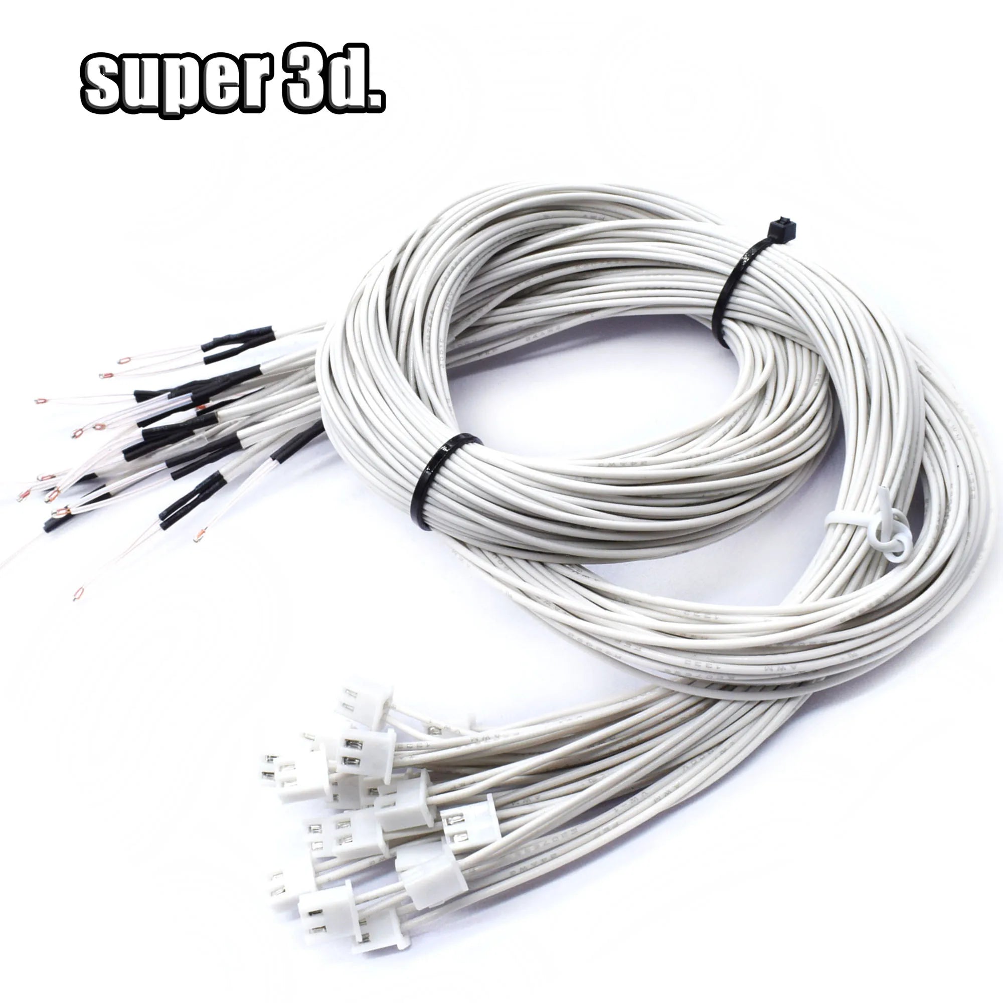3D Printer Parts Thermistor NTC Temperature Sensor 3950 1% Line 100&150cm 100K with XH2.54 White Terminal 2P Connector Terminal