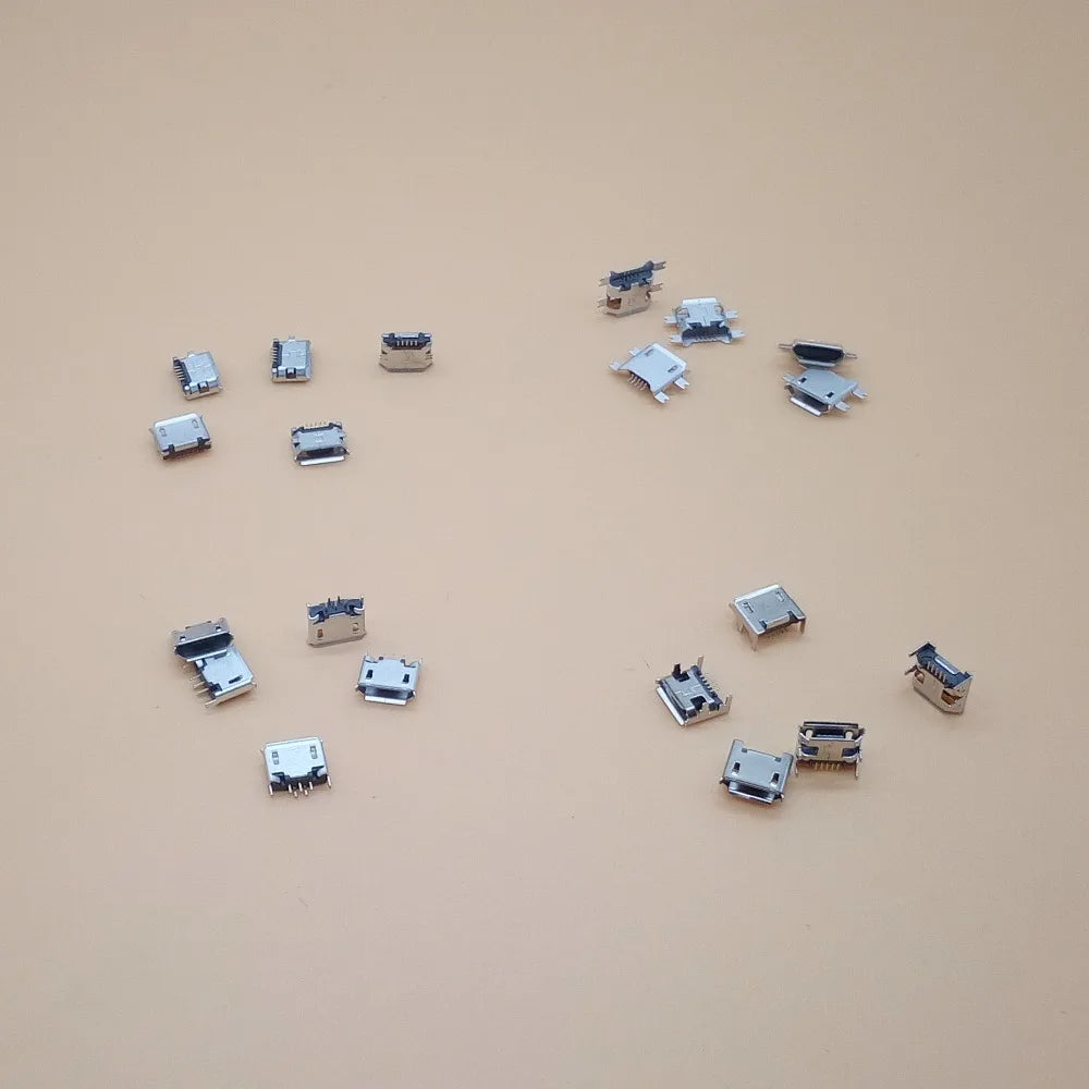 10 Models 50pcs/Lot Micro USB Connector, Mini Usb Jack Tail Socket for Charging Port