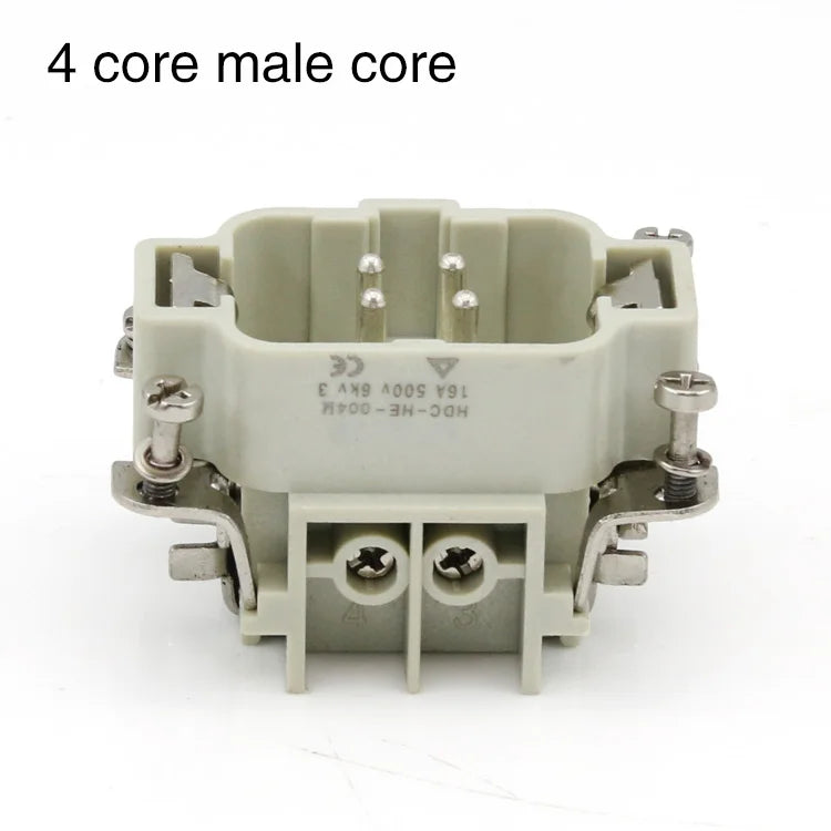 HDC-HE Heavy Duty Connector 4/6/10/16/24 Core Pin  Male Core and Female Core Connector 16A500v Aviation WaterprooPlug  Connector