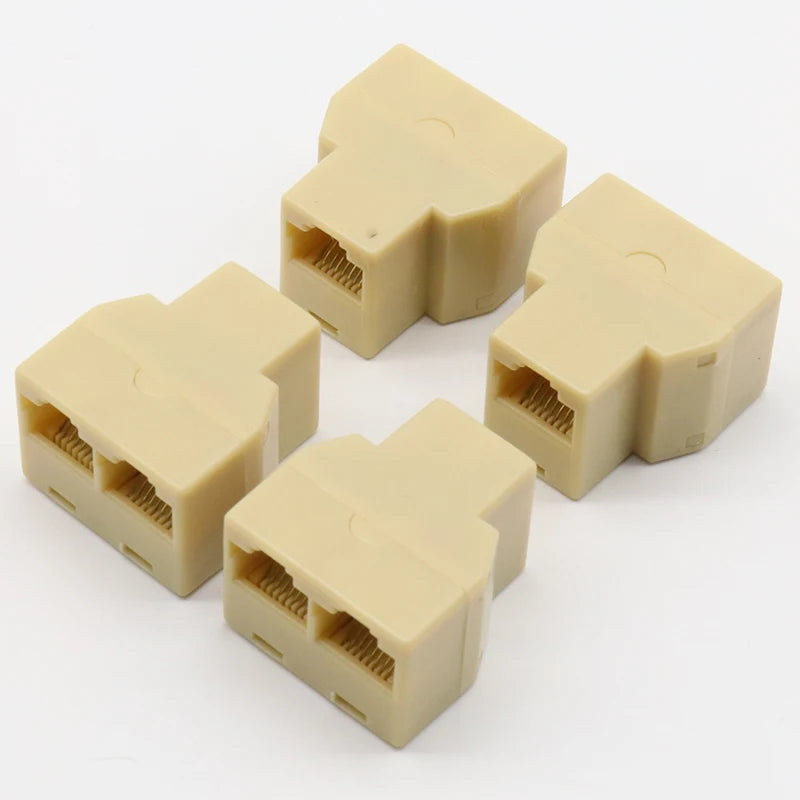 RJ-45 SOCKET RJ45 Splitter Connector CAT5 CAT6 LAN Ethernet Splitter Adapter 8P8C Network modular plug PC laptop cable contact