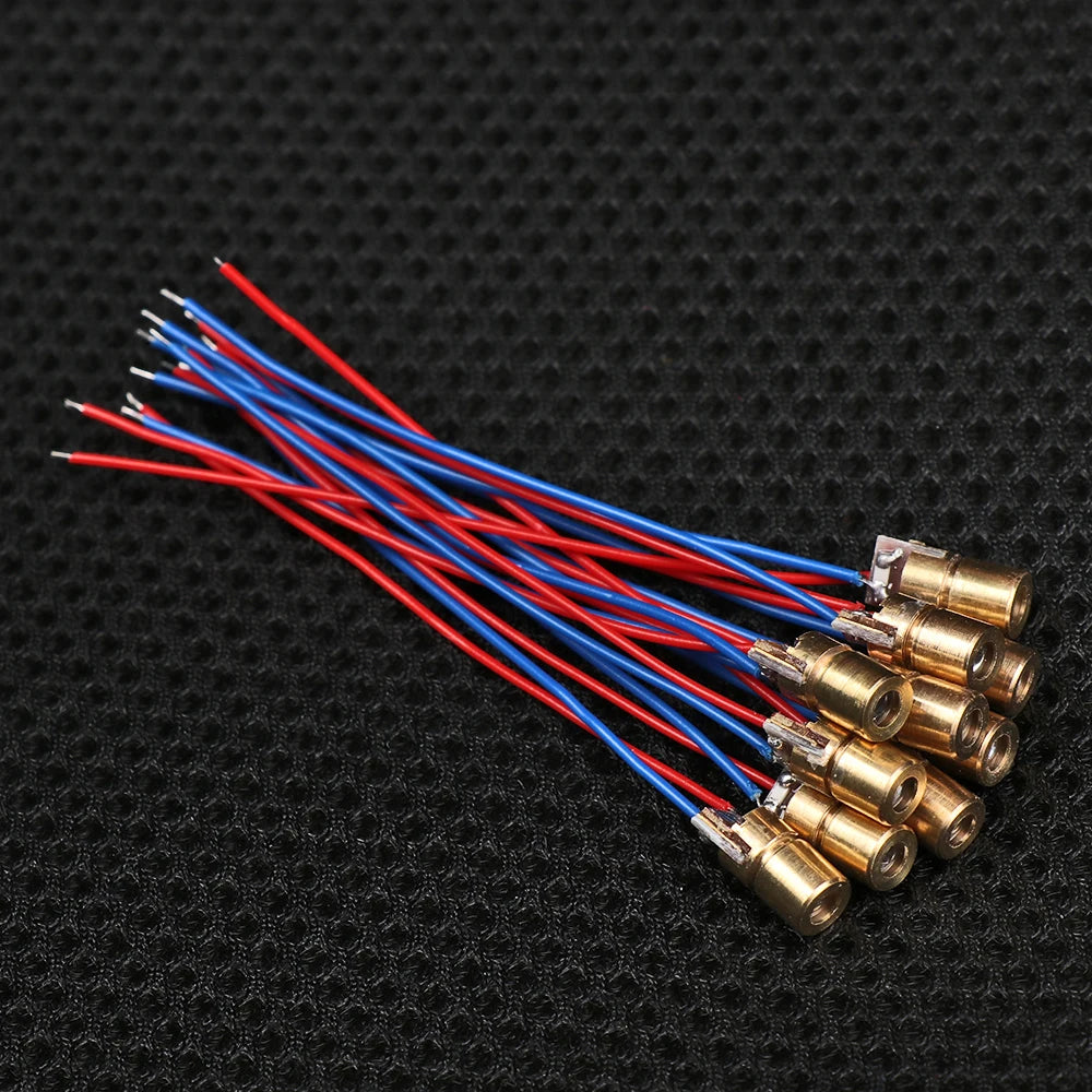 5pcs Laser Diode 650nm 6mm 3/5V 5 Million Watt Adjustable Laser Dot Module Red Copper Head Laser Woodworking Tools