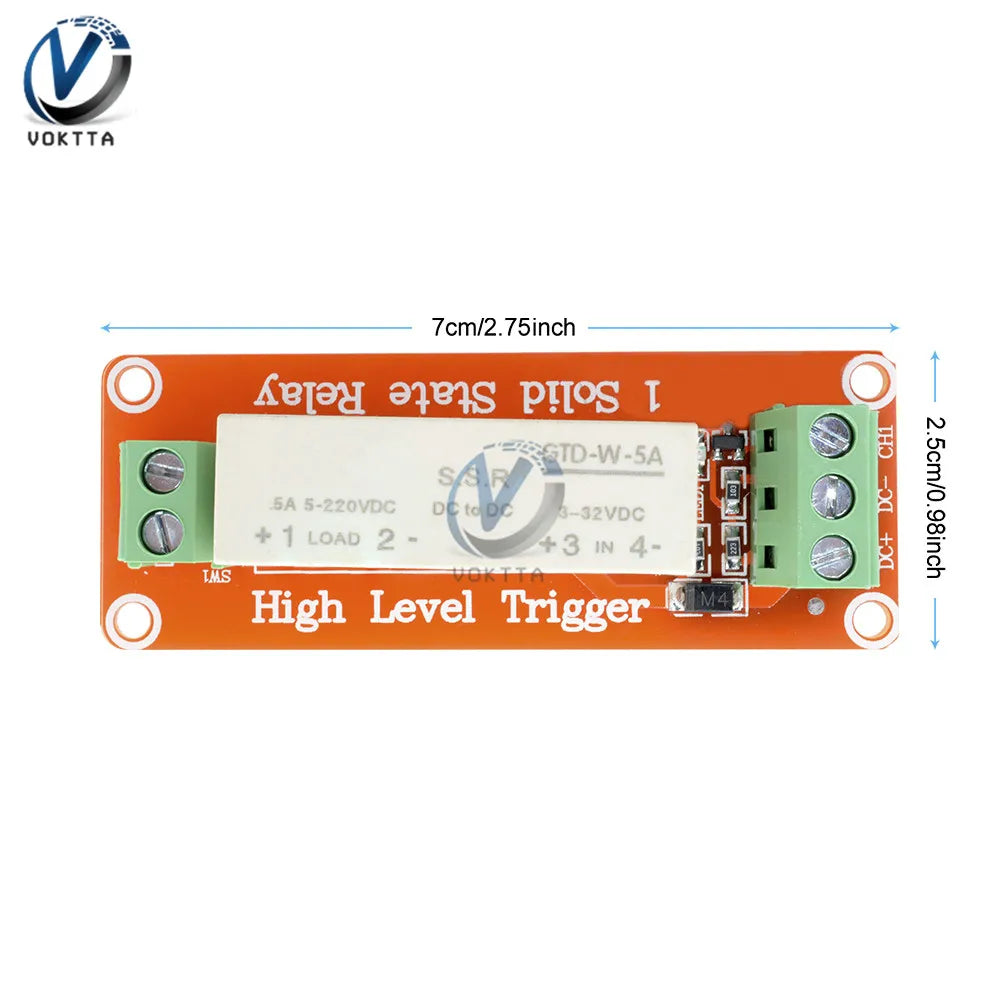 DC 5A 3-32V 5A Solid State Relay 1 Channel SSR Module High Low Level Trigger Switching Solid State Relay Board For Arduino