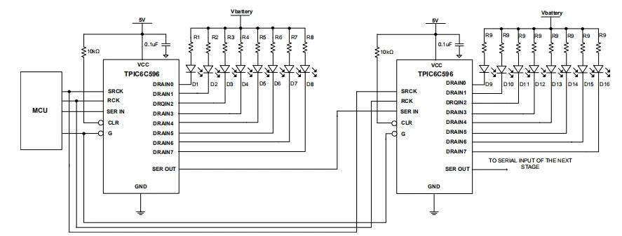 TPIC6C596 8-bit Shift Register 7-Segment Digital Tube Driver Displays Module for Andrino Diy Electronic PCB Board