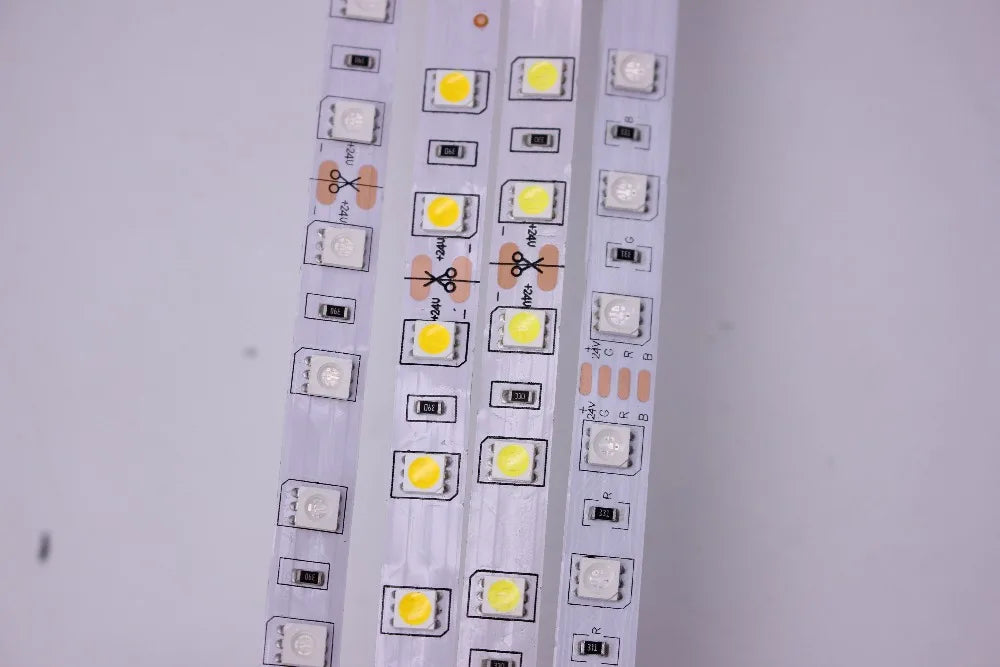 SMD 5050 RGB LED Strip Waterproof 5M 300LED DC 12V 24V CCT RGBCCT  RGBW RGBWW WHITE WARM WHITE NW Fita LED Light Strips Flexible