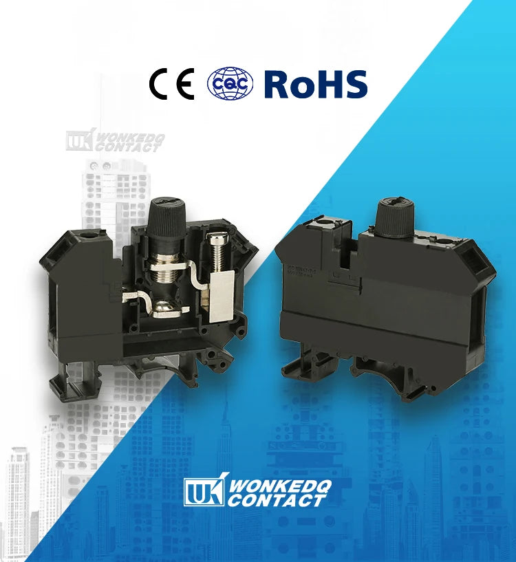 5Pcs UK10-DREHSI Electrical Connector 24V/220V LED 1A/2A/4A/6A/10A Fuse UK10 Screw Cap Din Rail Terminal Block UK 10-DREHSILED