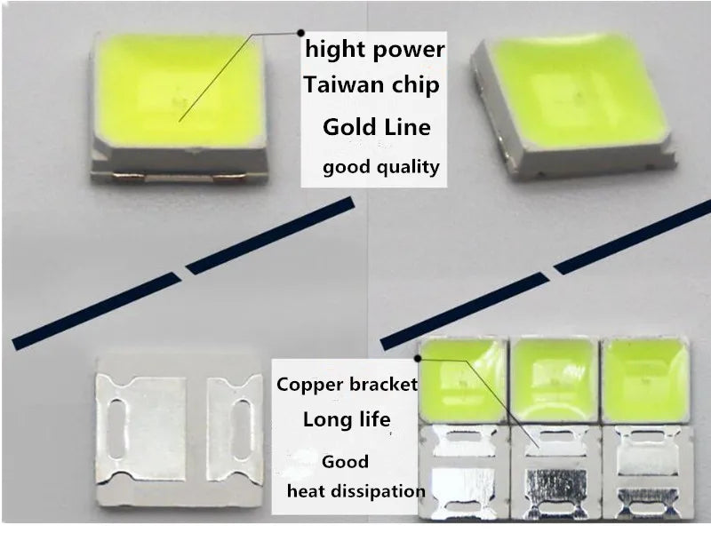 500PCS SMD LED 2835 5730 Chip 0.5W 1W 3V 6V 9V 18V 30V Beads Light White 4000K 120LM Surface Mount PCB Light Emitting Diode Lamp