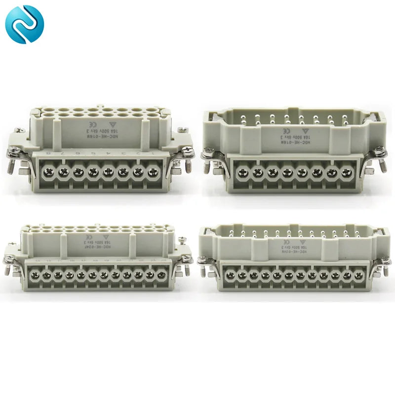 HDC-HE Heavy Duty Connector 4/6/10/16/24 Core Pin  Male Core and Female Core Connector 16A500v Aviation WaterprooPlug  Connector