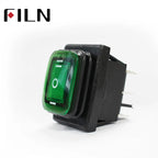 on off on 30A/250V Heavy Duty 6 pin DPDT IP67 Waterproof T85 Auto Boat Marine Toggle Rocker Switch with LED 12V 220V 30x22mm