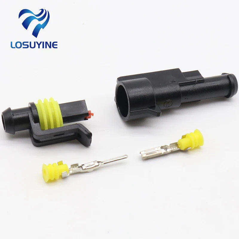 5kits Flame retardancy 1P auto connector waterproof automotive Wire Connector Plug 1 Pins Electrical Car Motorcycle HID