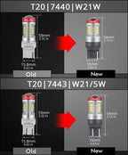 NAO P21W LED PY21W BA15S T20 W21/5W W5W T10 7443 For LADA DRL P21/5W 1300LM Car Lights Bulb 7440 BAY15D W21W 1157 Red White 1156