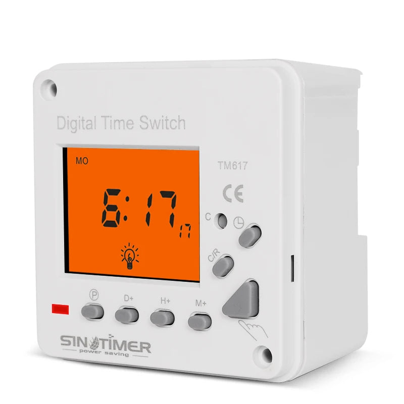TM617 220V 230V 110V AC Electronic Digital 7 Day Weekly Electronic Programmable Timer Switch Time Relay Clock Control Blacklight