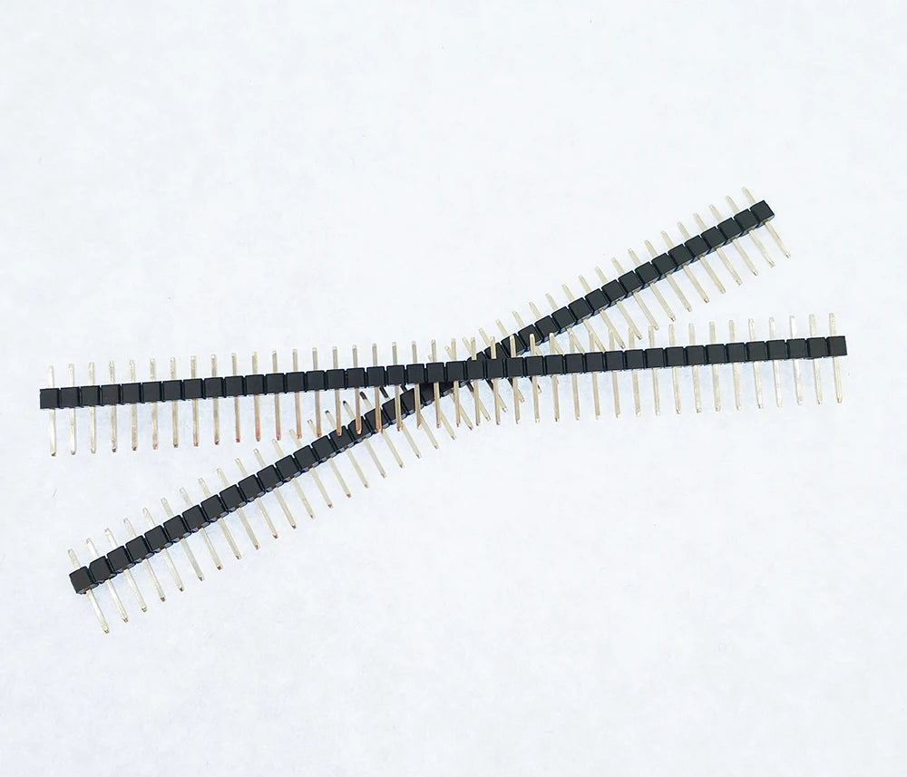 10pcs 2.54mm 1X40P L7.5/11.4-40mm Long Single Row Straight Stackable Wire Jumper Brass Goldplated PCB Connector Male Pin Header