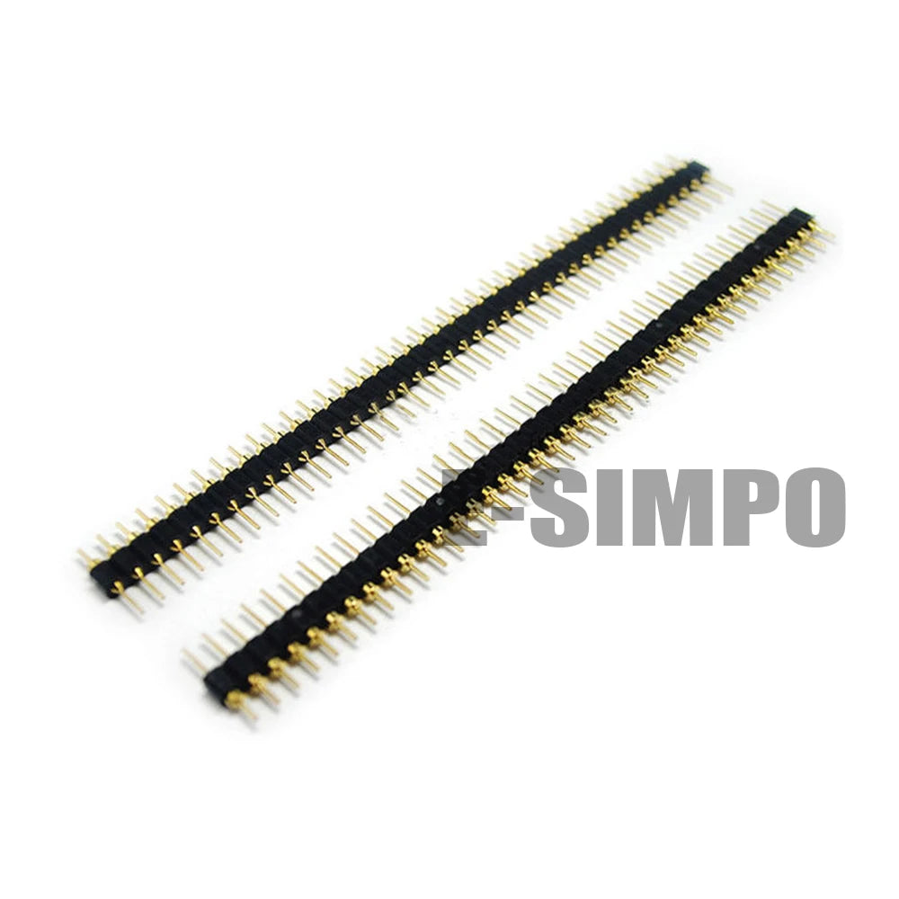 100Pcs 2.54mm Hole Female Header Round Pin Heade Straight Single/Double Row Optional 1x40P 2x40P PH3mm Single Row Gold-plated