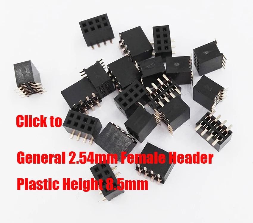 50pcs 2.54mm PH5.0 SMD 2X3/4/5/6/7/8/10/12/20P Plastic Height 5.0 Double Row Goldplated Rohs PCB Female Pin Header Connector
