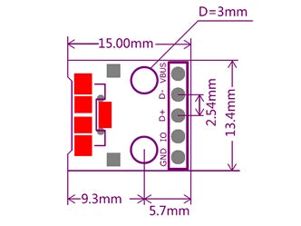 10pcs/5pcs Mini Micro USB to DIP 2.54mm Adapter Connector Module Board Panel Female 5Pin Pinboard 2.54mm Micro USB PCB Type Part