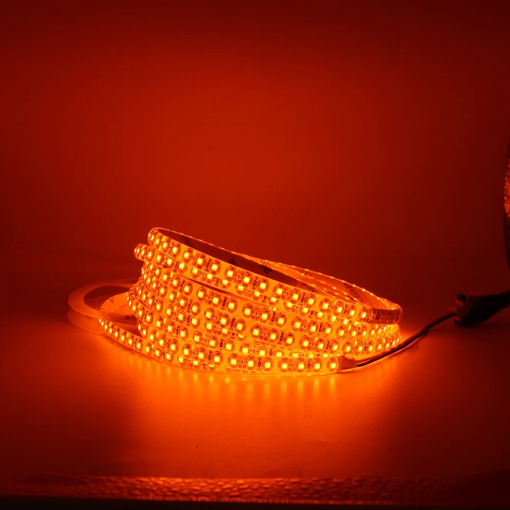 led strip light 600nm True Orange no Amber Yellow waterproof 3528 5050 SMD 120leds/m christmas string tape rope lamp 12V