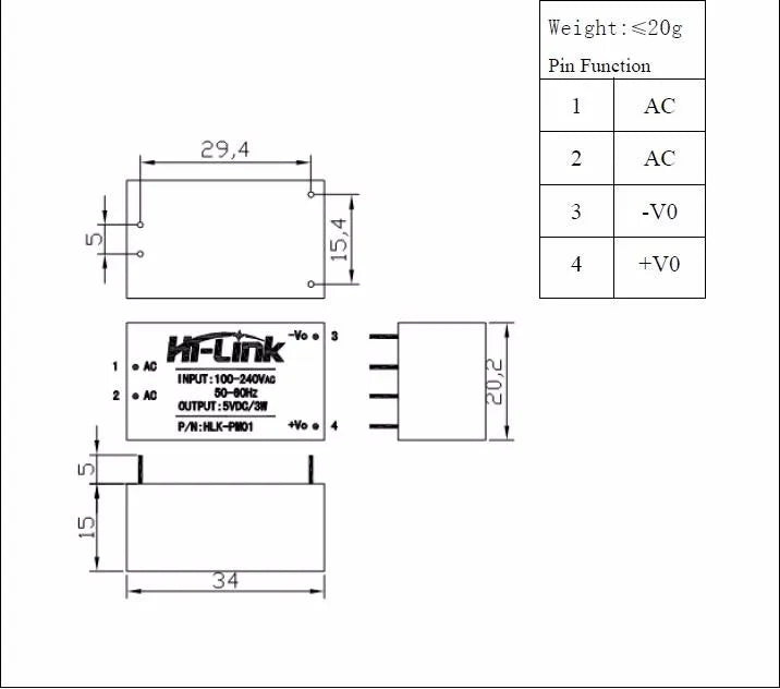 HLK-PM01 HLK-PM03 HLK-PM12 AC-DC 220V to 5V/3.3V/12V Mini Power Supply Module Intelligent Household Switch HLK-5M05