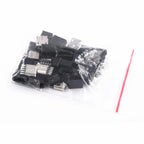 20PCS DIY Micro USB 5P 5Pin Female Plug Connectors Kit  Black and White With a Shell Welding Line Type