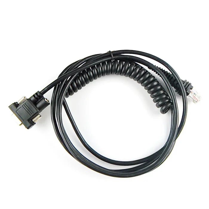 2pcs BarCode Scanner RS232 Cable Coiled Spiral 5M(17feet) For HHP 1900g,1300g,1400g,1200g,1250g, DB9 Serial RS232 Interface