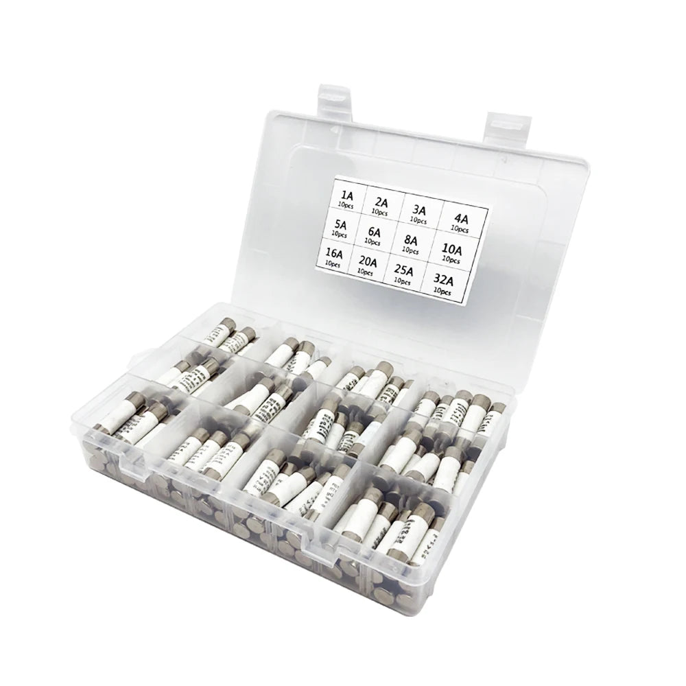 120pcs/box Fast Blow Ceramic Fuse 10*38mm 500V 1A 2A 3A 4A 5A 6A 8A 10A 16A 20A 25A 32A