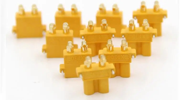 10 X Amass XT30PW ESC Motor PCB Board Plug Banana Golden XT30 Upgrade Right Angle Plug Connector for RC Mode (5 Pair )