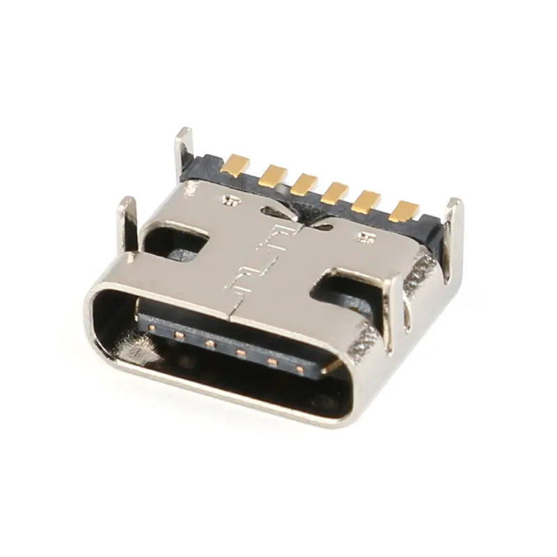 10pcs/lot 6 Pin SMT Socket Connector Micro USB Type C 3.1 Female Placement SMD DIP For PCB design DIY high current charging