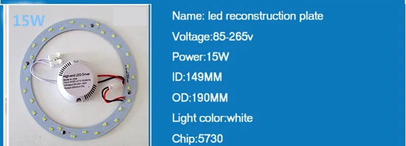 6W 12W 15W 18W 24W 36W 80W 100W LED Ring PANEL Circle Light AC220V-240V SMD 5730 LED Round Ceiling Board The Circular Lamp Board