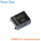 20pcs SMD DO-214AA Series SMBJ70A SMBJ58A SMBJ48A SMBJ33A SMBJ30A SMBJ28A SMBJ26 TVS Transient Suppression Diode SMBJ5.0CA SMBJ2
