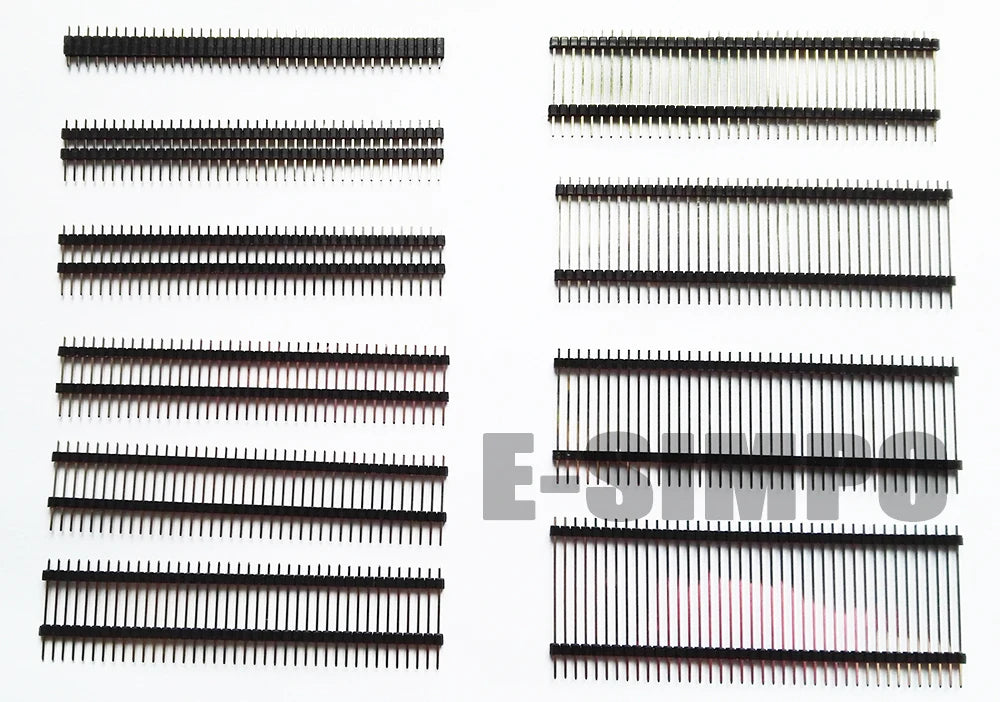 100pcs 2.54mm Pin Header 1X40P L11.4/15/17/19/21/23/25/30/35/40/50mm Straight Board Spacer Single Row Double Plastic Male