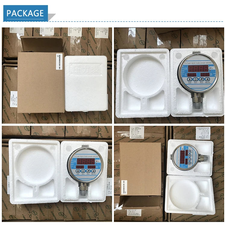 100mm Dial 0-60Mpa Digital Pressure Gauge Electronic Contact Hydraulic Meter 200Bar 400Bar M20*1.5 for Industrial Use