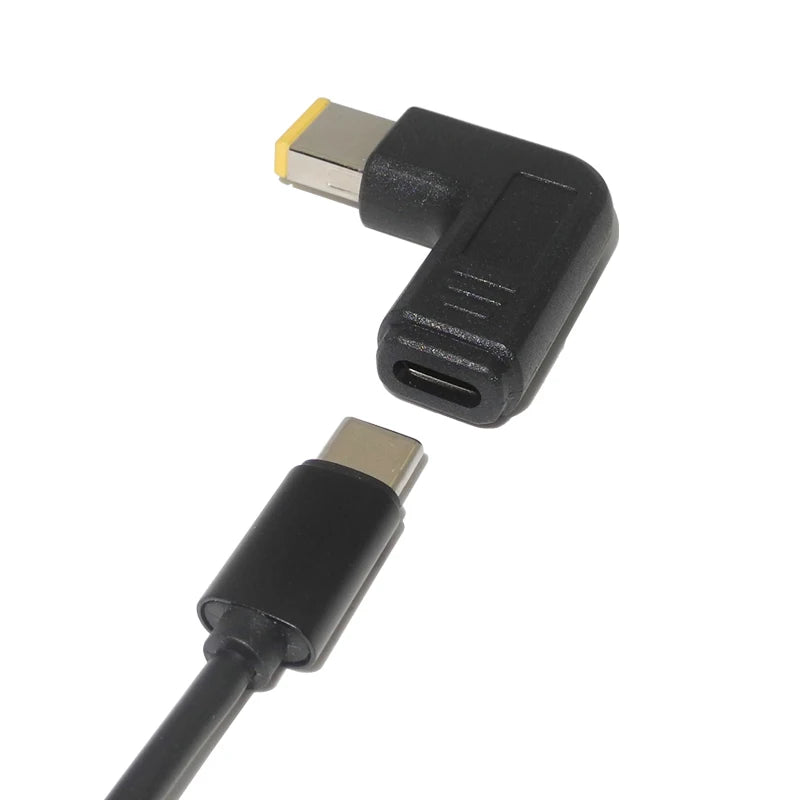 USB-C 3.1 Type C Female to Rectangle Male USB PD Emulator Trigger Angled DC Power Adapter Converter For Lenovo Thinkpad Laptop