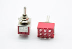 1 PC  Red 9 Pins  AC 5A/125V 2A/250V ON ON-OFF-ON 3/2 Position Mini Toggle Switch  With Solder Terminal waterproof