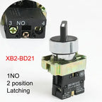 XB2-BD21 BD25 BD33 BD53 BD73 1NO/2NO/1NO1NC 2/3 position Latching self-locking selector push button switch Momentary self-Reset