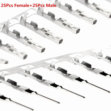 50Pcs 2.54mm Male and Female Dupont and Servo Crimp Wire Jumper Pin Header Connector Terminal Pins Crimp