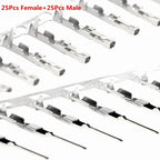 50Pcs 2.54mm Male and Female Dupont and Servo Crimp Wire Jumper Pin Header Connector Terminal Pins Crimp