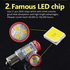NAO P21W LED PY21W BA15S T20 W21/5W W5W T10 7443 For LADA DRL P21/5W 1300LM Car Lights Bulb 7440 BAY15D W21W 1157 Red White 1156