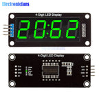 0.56 inch 4-Digit 7 Segments Digital Tube Clock Module Double Dots Blue Yellow White Green Red LED Display TM1637 For Arduino