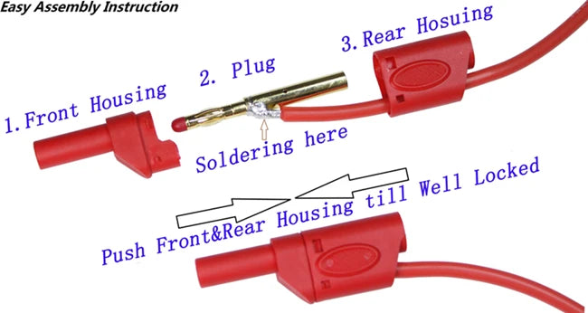 10Pcs Shrouded Fully Insulated Safety 4mm Male Stackable Banana Plug Connector