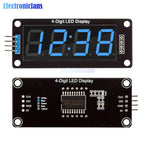 0.56 inch 4-Digit 7 Segments Digital Tube Clock Module Double Dots Blue Yellow White Green Red LED Display TM1637 For Arduino