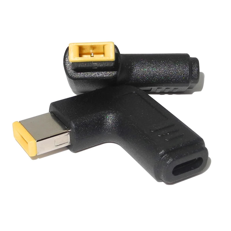 USB-C 3.1 Type C Female to Rectangle Male USB PD Emulator Trigger Angled DC Power Adapter Converter For Lenovo Thinkpad Laptop