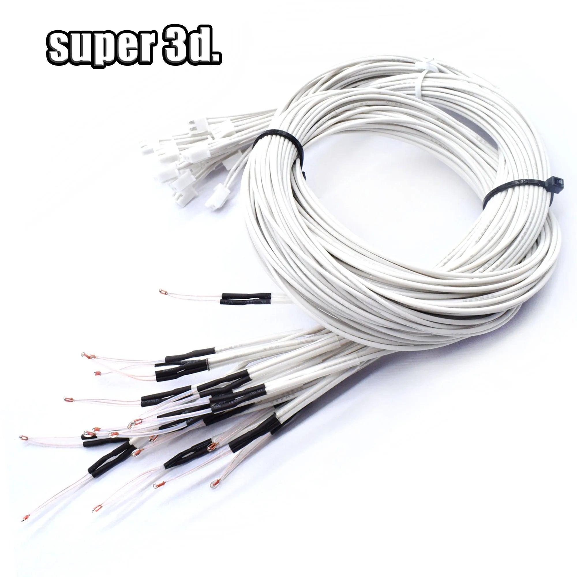 3D Printer Parts Thermistor NTC Temperature Sensor 3950 1% Line 100&150cm 100K with XH2.54 White Terminal 2P Connector Terminal