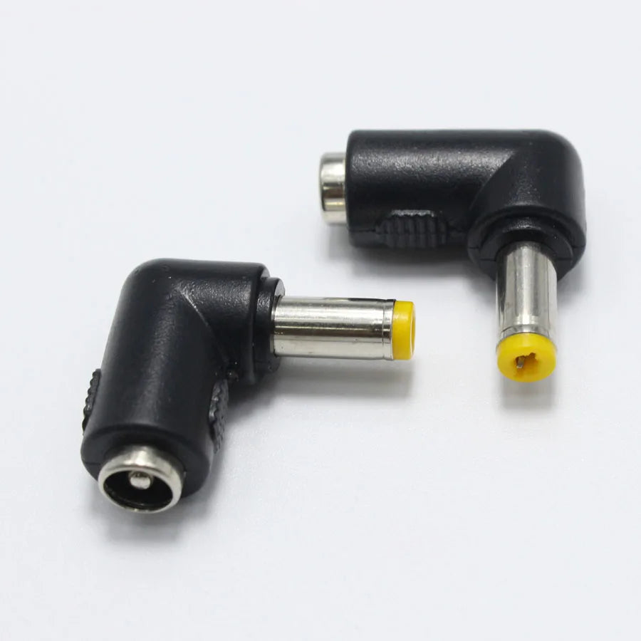 1pcs 5.5x2.5 mm Female to 5.5x2.5 mm Male DC Power Plug 90 Degrees L Type Connector Adapter Laptop