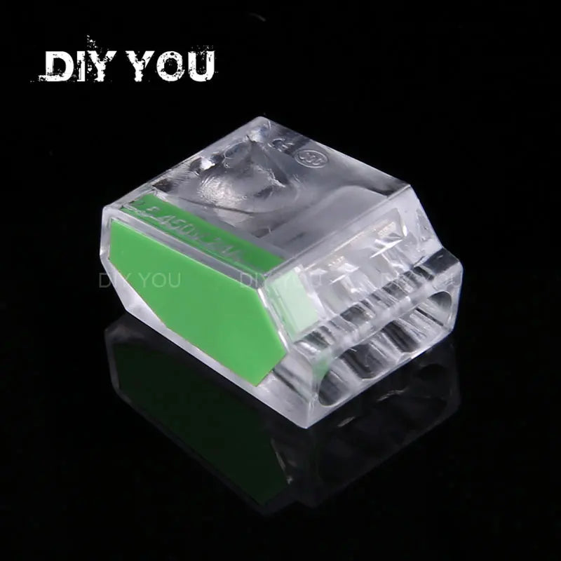 25/50/100Pcs 252/253/254/255 Fast Push-in Conductor Wiring Connector Terminal Block Compact Wire Connector 2/3/4/5Pin AWG18-12