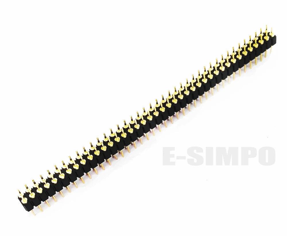 100Pcs 2.54mm Hole Female Header Round Pin Heade Straight Single/Double Row Optional 1x40P 2x40P PH3mm Single Row Gold-plated